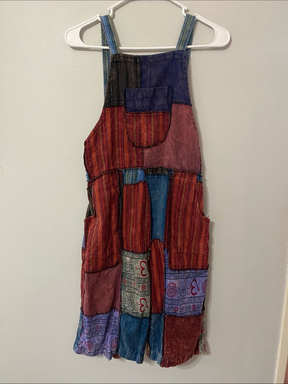 Jayli Multicolor Patchwork Boho Hippe Jumpsuit Size Small